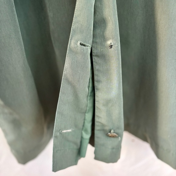 Women’s Green Trench Coat - Classic Long Overcoat - Picture 6 of 6